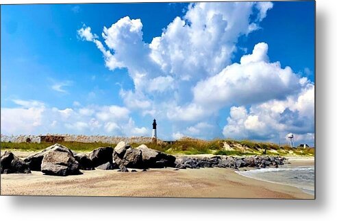 Lighthouse Under Expansive Sky - Metal Print