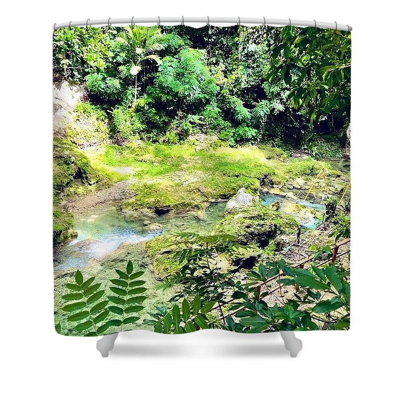 Lush Jungle Stream - Shower Curtain