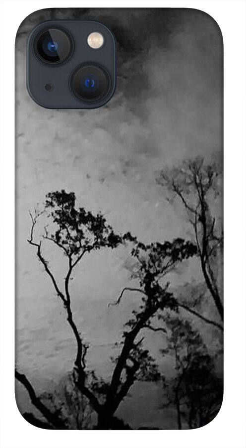 Moonlit Night with Silhouetted Trees - Phone Case