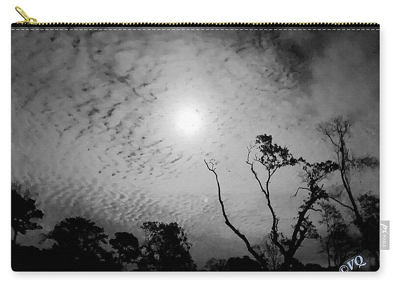 Moonlit Night with Silhouetted Trees - Zip Pouch