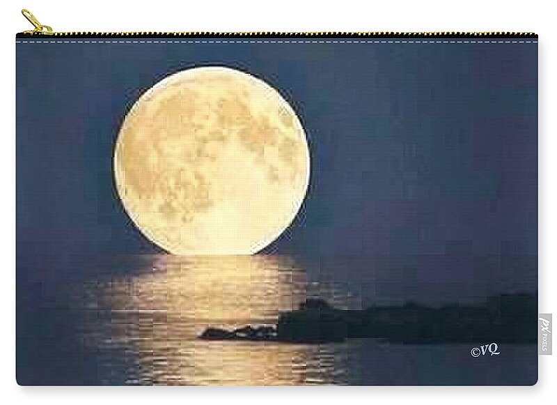 Moonrise Over Tranquil Waters - Zip Pouch