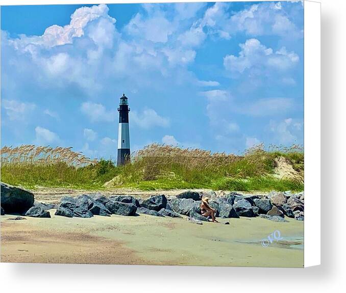 Serene Lighthouse by the Shoreline - Canvas Print