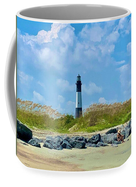 Serene Lighthouse by the Shoreline - Mug