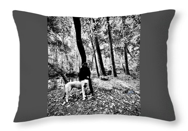 Solitude in the Autumn Woods - Throw Pillow