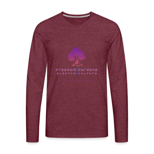 Men's Freedom Gardens Premium Long Sleeve T-Shirt - heather burgundy