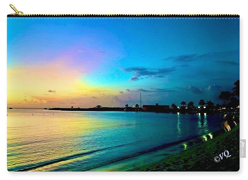 Tranquil Evening on Tropical Shore - Zip Pouch