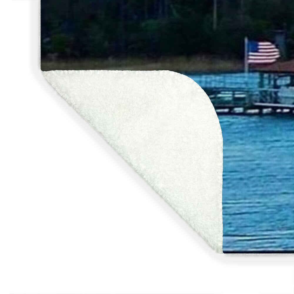 Tranquil Lakeside at Sunset - Blanket