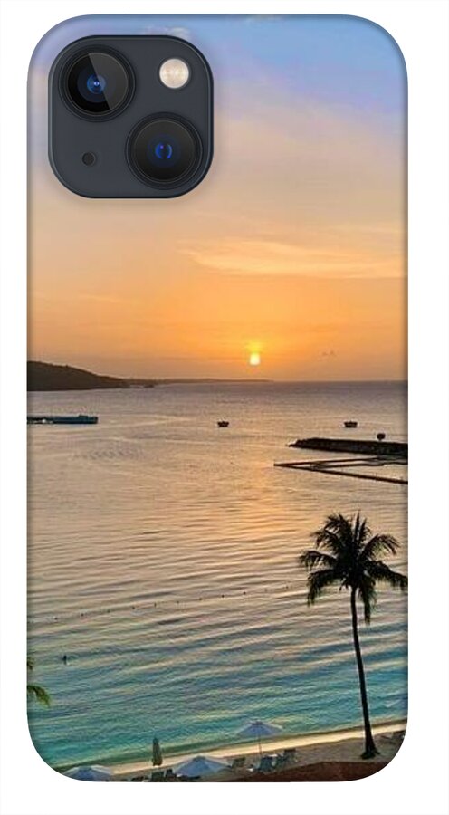 Tropical Sunset Over Serene Bay - Phone Case