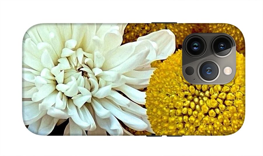Chrysanthemum and Yellow Spheres - Phone Case