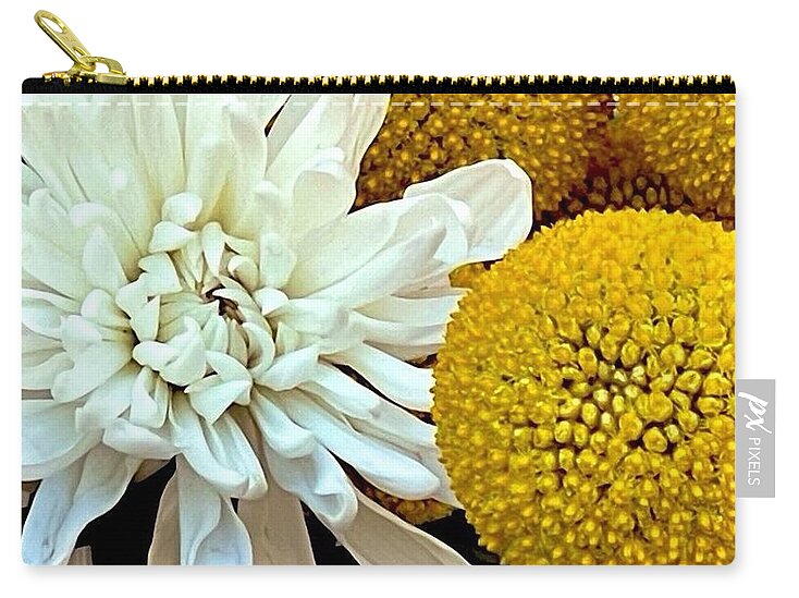 Chrysanthemum and Yellow Spheres - Zip Pouch