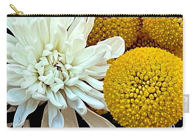 Chrysanthemum and Yellow Spheres - Zip Pouch