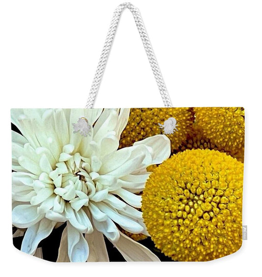 Chrysanthemum and Yellow Spheres - Weekender Tote Bag