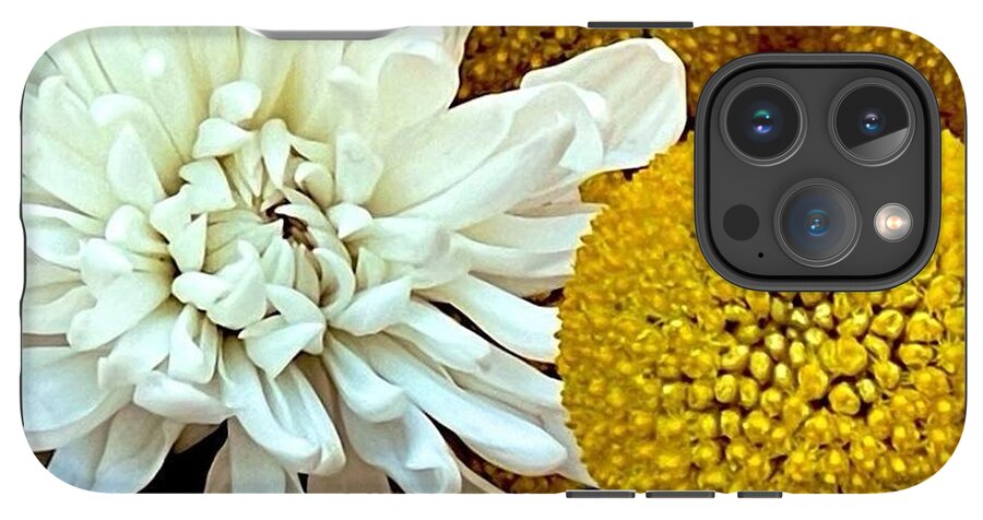 Chrysanthemum and Yellow Spheres - Phone Case