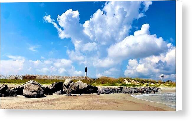 Lighthouse Under Expansive Sky - Canvas Print