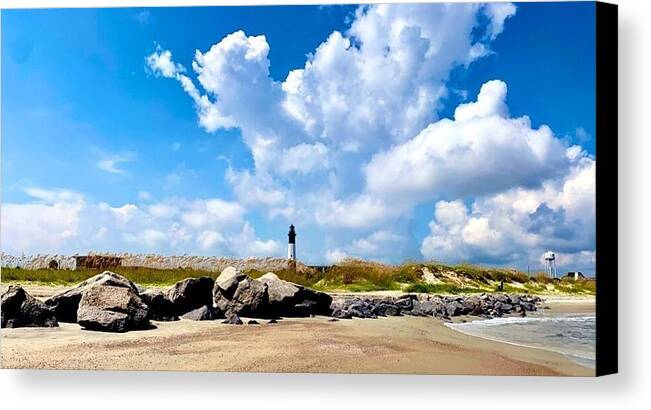Lighthouse Under Expansive Sky - Canvas Print