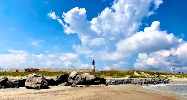 Lighthouse Under Expansive Sky - Art Print