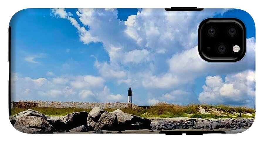 Lighthouse Under Expansive Sky - Phone Case