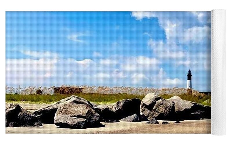 Lighthouse Under Expansive Sky - Yoga Mat