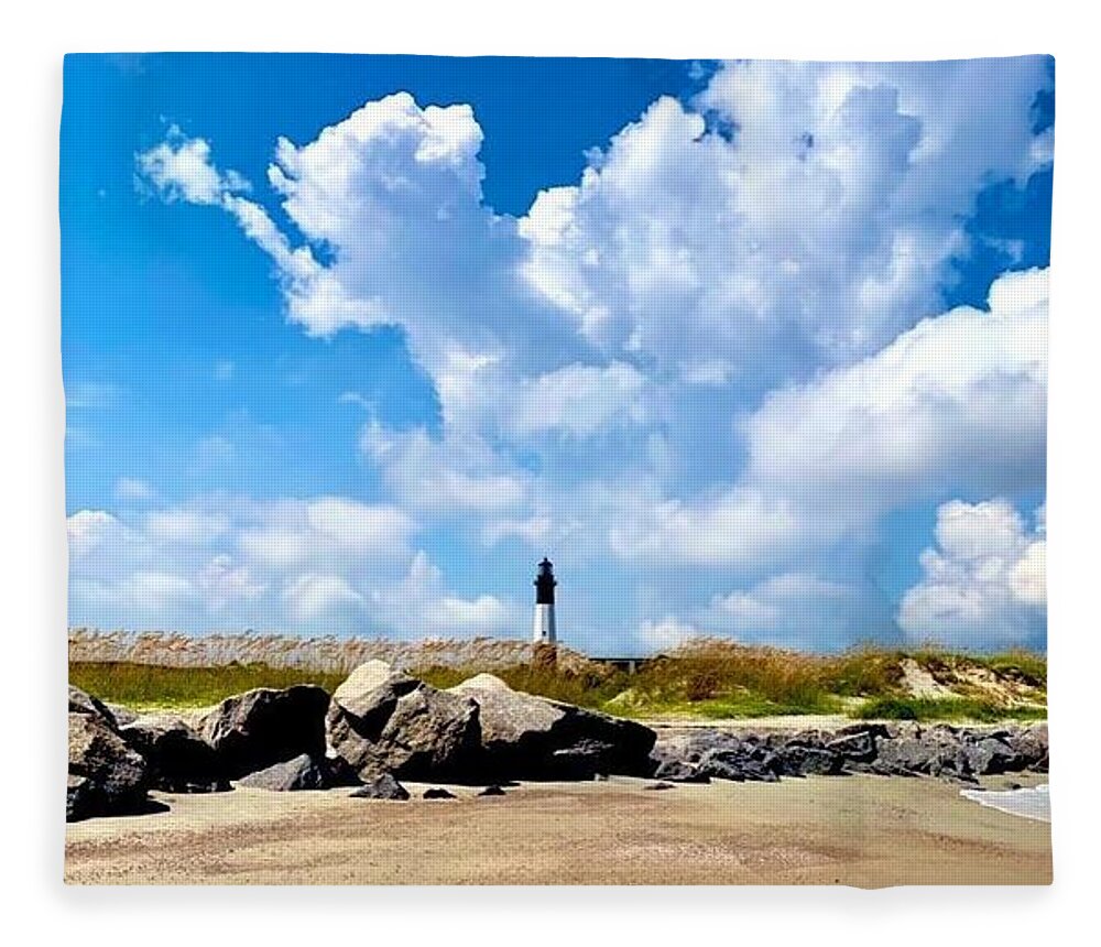 Lighthouse Under Expansive Sky - Blanket