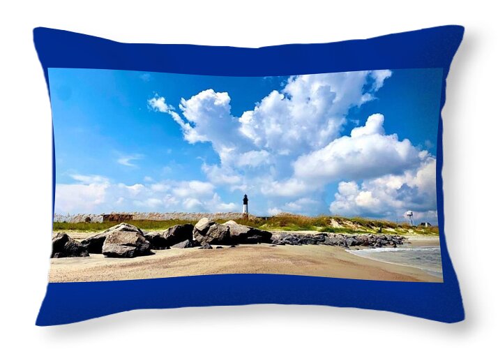 Lighthouse Under Expansive Sky - Throw Pillow