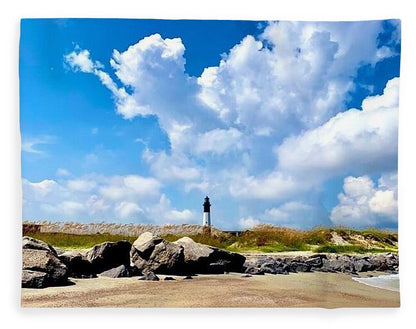 Lighthouse Under Expansive Sky - Blanket