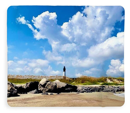 Lighthouse Under Expansive Sky - Blanket