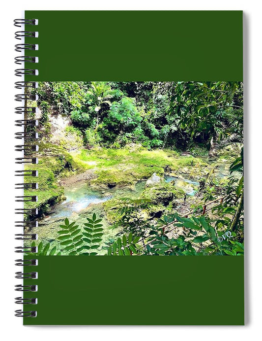 Lush Jungle Stream - Spiral Notebook