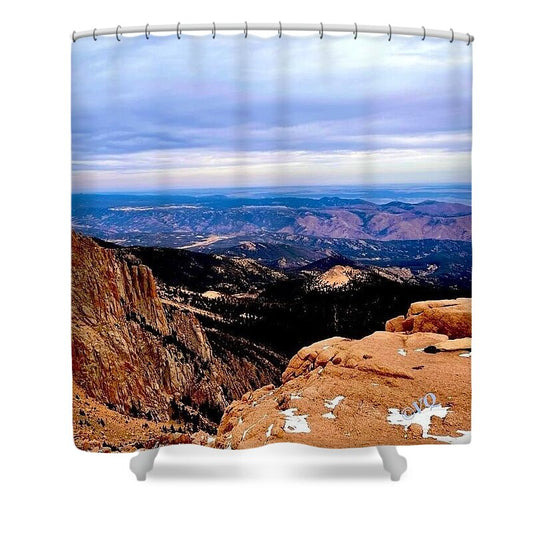Majestic Mountain Panorama at Dawn - Shower Curtain