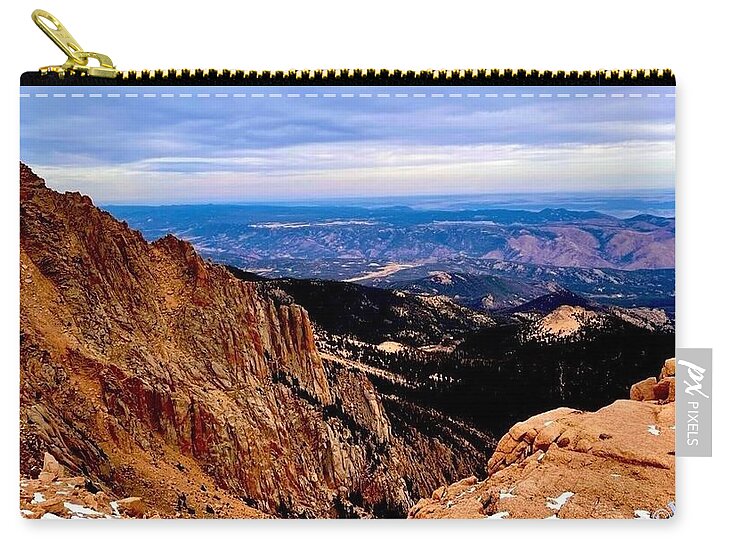 Majestic Mountain Panorama at Dawn - Zip Pouch