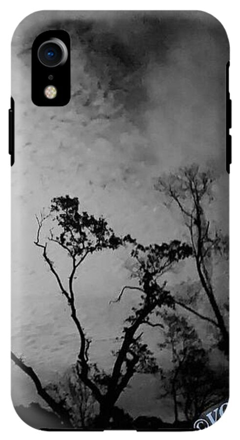 Moonlit Night with Silhouetted Trees - Phone Case