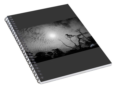 Moonlit Night with Silhouetted Trees - Spiral Notebook