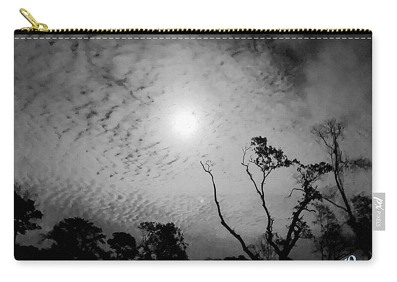 Moonlit Night with Silhouetted Trees - Zip Pouch