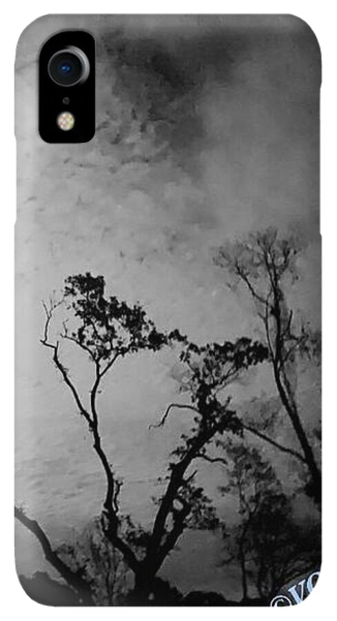 Moonlit Night with Silhouetted Trees - Phone Case
