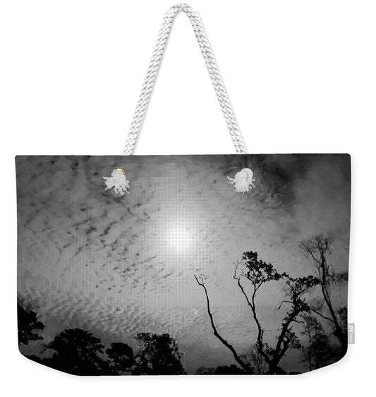 Moonlit Night with Silhouetted Trees - Weekender Tote Bag