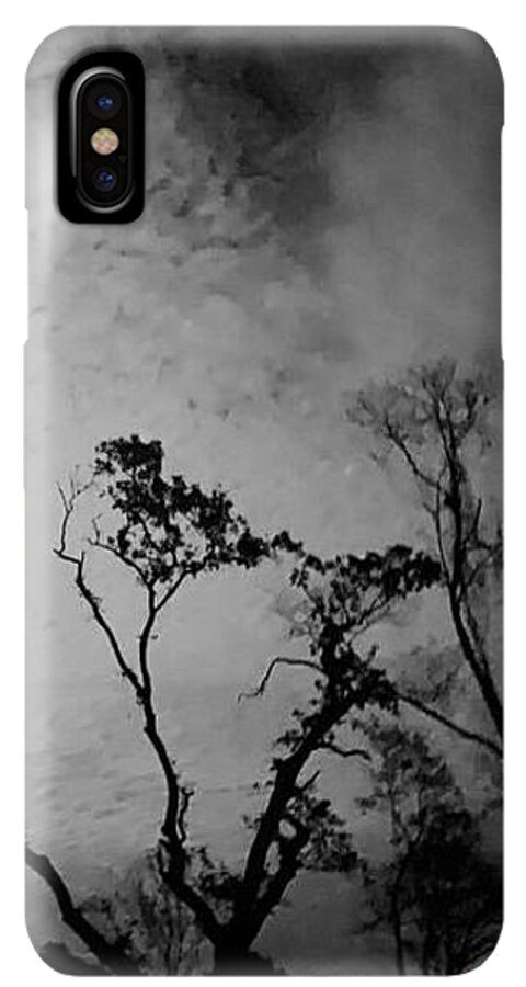 Moonlit Night with Silhouetted Trees - Phone Case