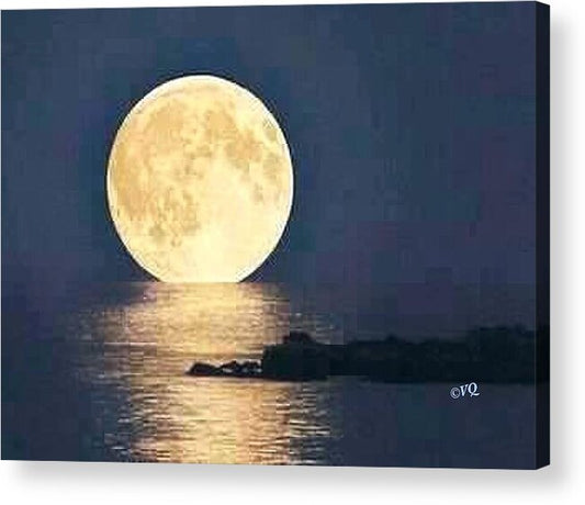 Moonrise Over Tranquil Waters - Acrylic Print