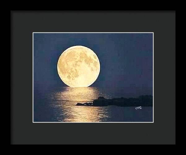 Moonrise Over Tranquil Waters - Framed Print