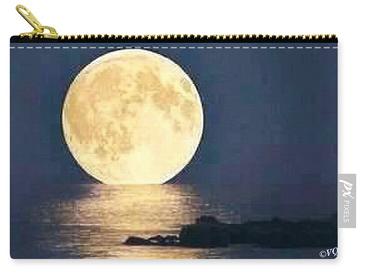 Moonrise Over Tranquil Waters - Zip Pouch