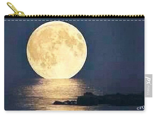 Moonrise Over Tranquil Waters - Zip Pouch