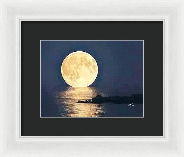 Moonrise Over Tranquil Waters - Framed Print