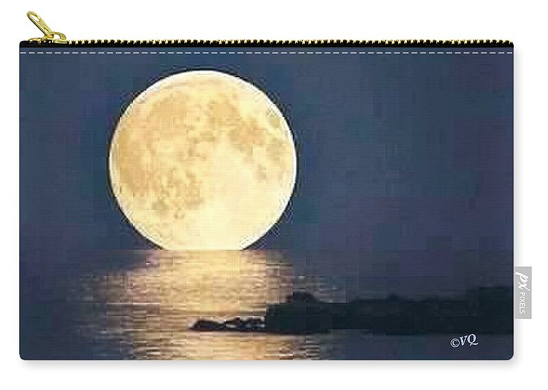 Moonrise Over Tranquil Waters - Zip Pouch