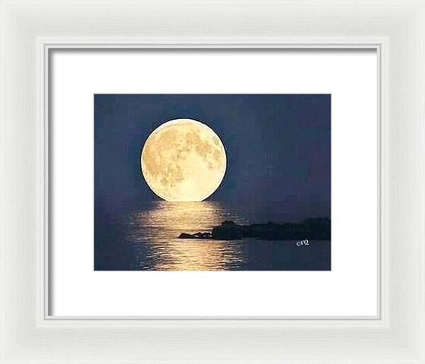 Moonrise Over Tranquil Waters - Framed Print