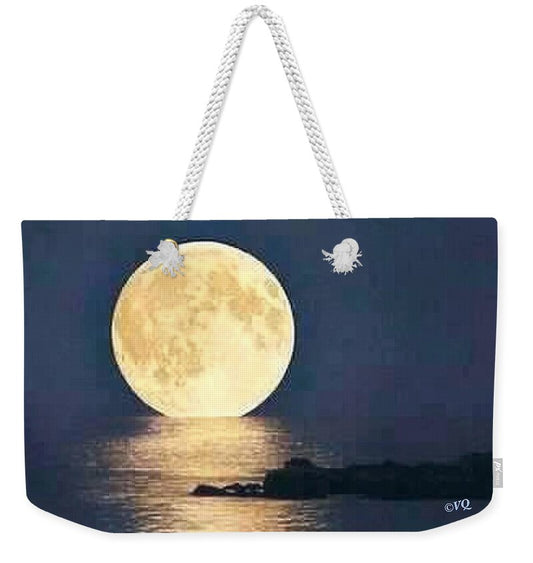 Moonrise Over Tranquil Waters - Weekender Tote Bag