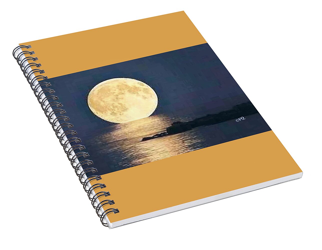 Moonrise Over Tranquil Waters - Spiral Notebook