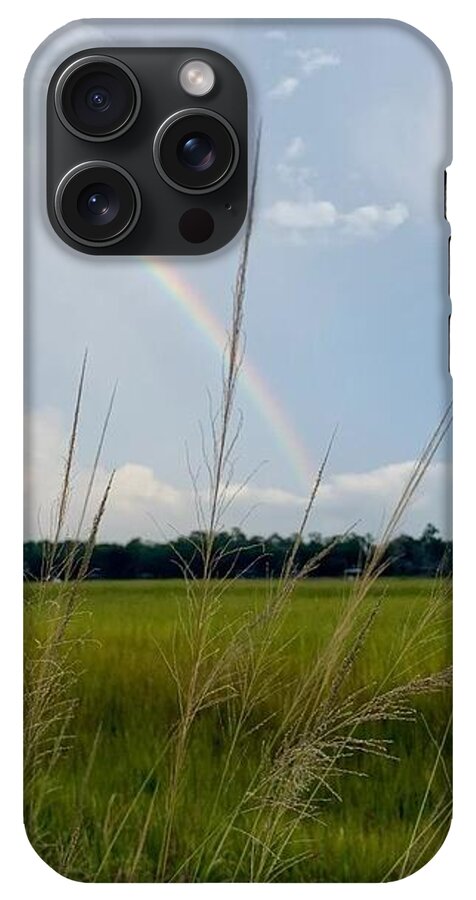Rainbow Over Peaceful Meadow - Phone Case