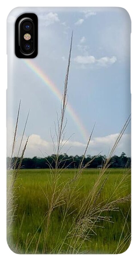Rainbow Over Peaceful Meadow - Phone Case
