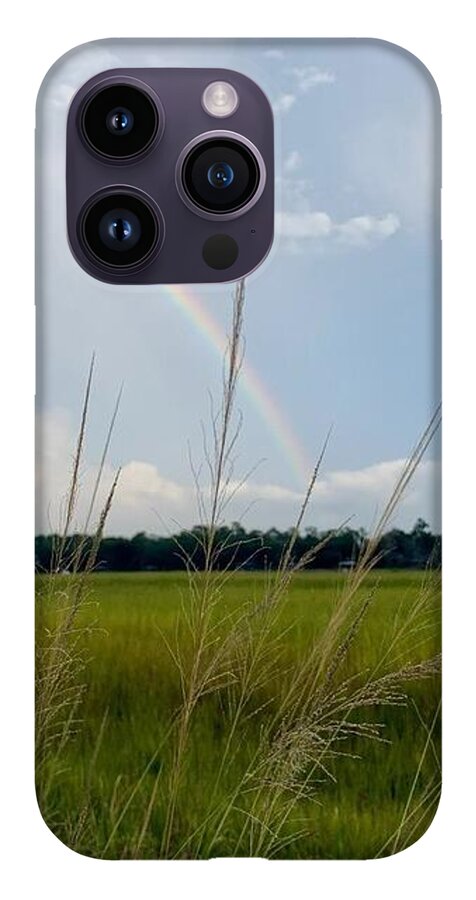 Rainbow Over Peaceful Meadow - Phone Case