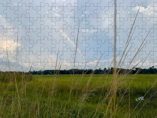 Rainbow Over Peaceful Meadow - Puzzle