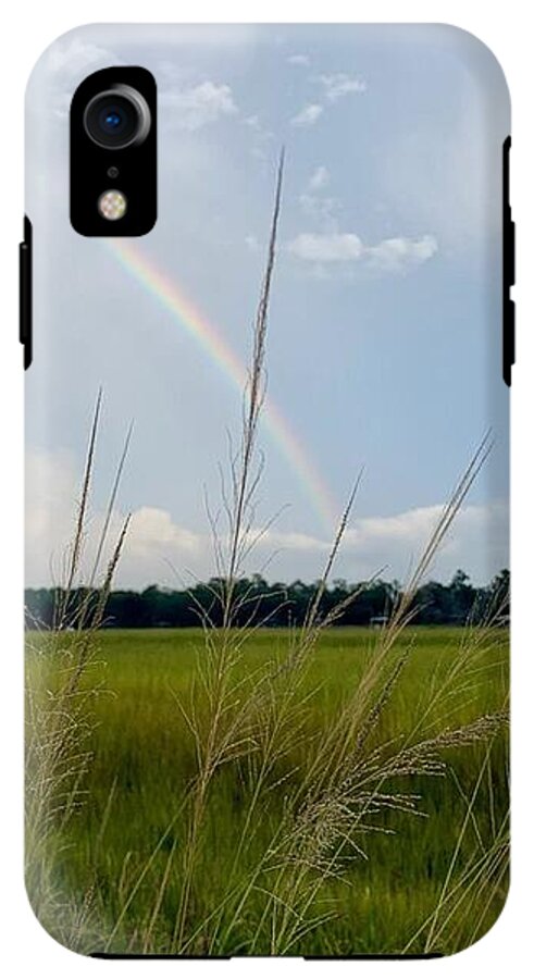 Rainbow Over Peaceful Meadow - Phone Case