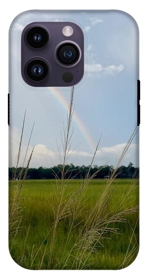 Rainbow Over Peaceful Meadow - Phone Case